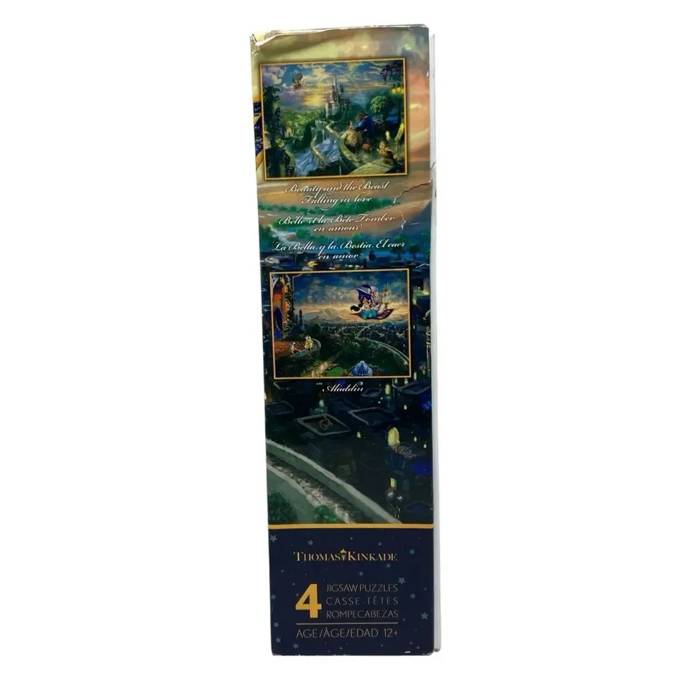 Disney 4x500 Little Mermaid Piece Puzzle Set Thomas Kinkade Aladdin Belle Ceaco